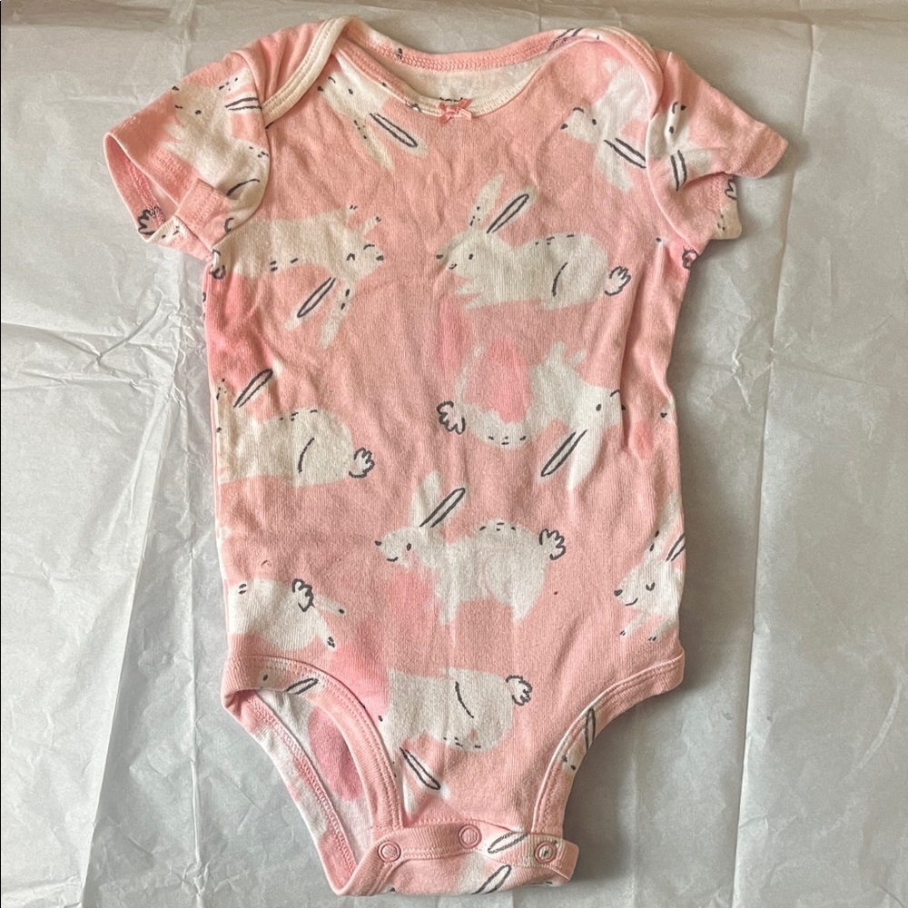 Carter's Pink Bunny Pattern Bodysuit